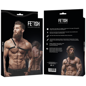 Fetish Submissive – Harnais en cuir écologique pour hommes épaules croisées attitude