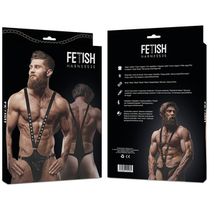 Fetish Submissive Attitude – Harnais en cuir écologique en forme de v pour hommes