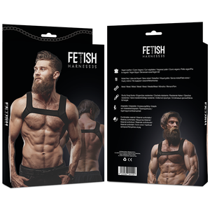 Fetish Submissive Attitude – Harnais de poitrine en néoprène pour hommes taille M