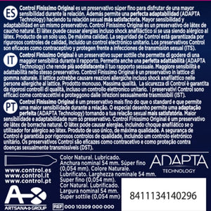 Control – Finissimo, préservatifs ultra-fins 54 mm (boîte de 3)