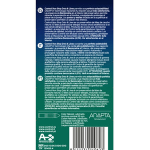 Control – Nonstop Dots & Lines, préservatifs texturés retardants (boîte de 12)