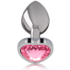 Intense – Plug anal en métal aluminium coeur rose taille L