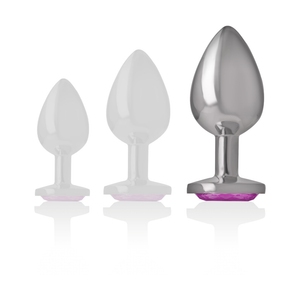 Intense – Plug anal en métal aluminium coeur rose taille L