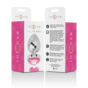 Intense – Plug anal en métal aluminium coeur rose taille L