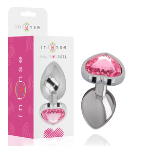 Intense – Plug anal en métal aluminium coeur rose taille L
