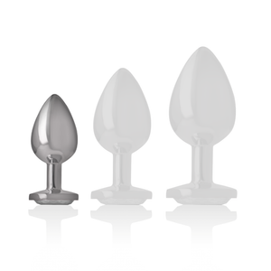 Intense – Plug anal en métal aluminium coeur blanc taille S