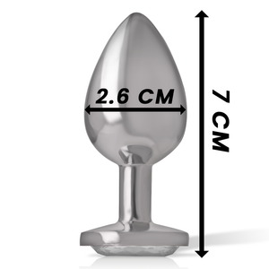 Intense – Plug anal en métal aluminium coeur blanc taille S