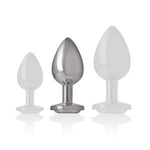 Intense – Plug anal métal aluminium coeur blanc taille M