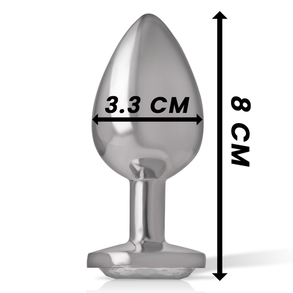 Intense – Plug anal métal aluminium coeur blanc taille M