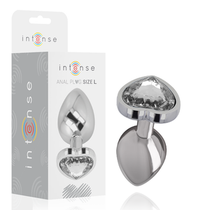 Intense – Plug anal métal aluminium coeur blanc taille L