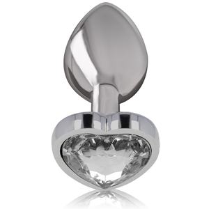 Intense – Plug anal métal aluminium coeur blanc taille L