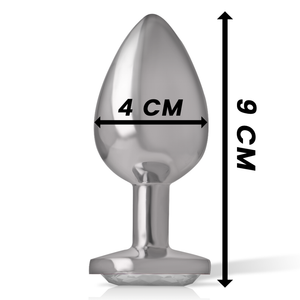 Intense – Plug anal métal aluminium coeur blanc taille L