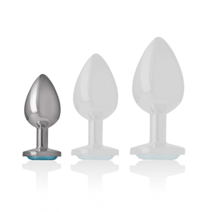 Intense – Plug anal métal aluminium coeur bleu taille S