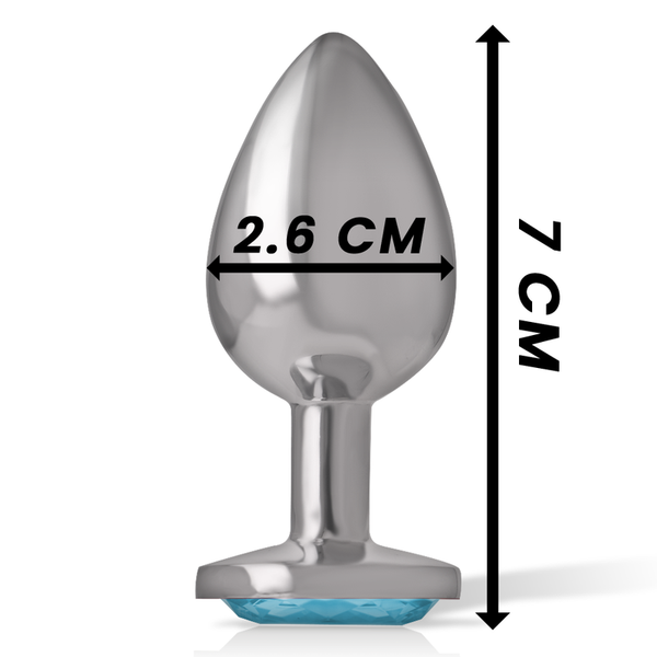 Intense – Plug anal métal aluminium coeur bleu taille S