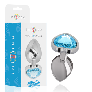 Intense – Plug anal métal aluminium coeur bleu taille L