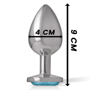 Intense – Plug anal métal aluminium coeur bleu taille L
