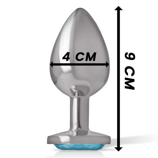 INTENSE - ALUMINUM METAL ANAL PLUG CORAZÓN AZUL TALLA L