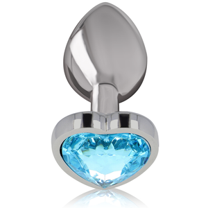 Intense – Plug anal métal aluminium coeur bleu taille L