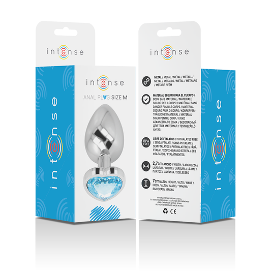 INTENSE - ALUMINUM METAL ANAL PLUG CORAZÓN AZUL TALLA M