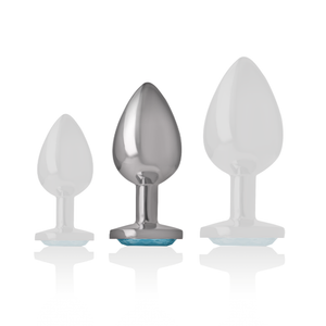 Intense – Plug anal métal aluminium coeur bleu taille M