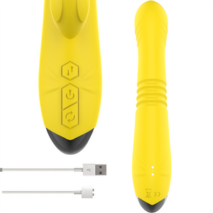 Intense – Vibrateur multifonction toky up & down avec stimulateur clitoral jaune