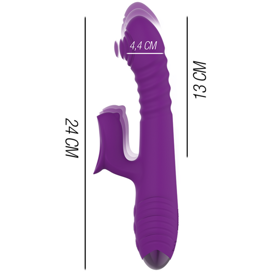 INTENSE - IGGY VIBRADOR MULTIFUNCTIONAL RECHARGEABLE UP &amp; DOWN WITH MORADO CLITORIS ESTIMULATOR