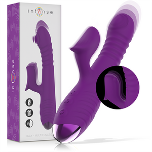 Intense – Vibrateur rechargeable multifonction iggy up & down avec stimulateur clitoral violet
