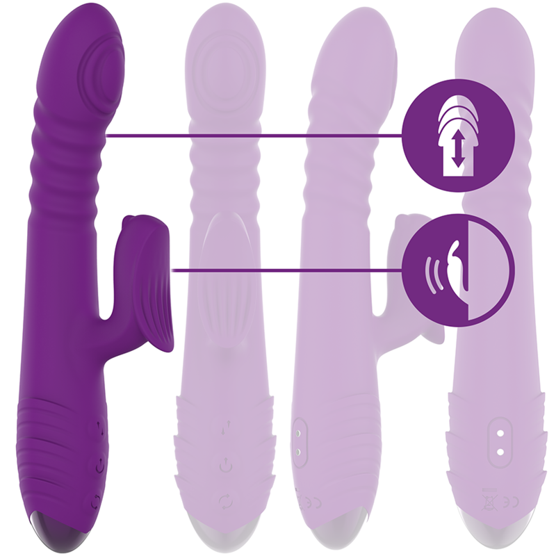 INTENSE - IGGY VIBRADOR MULTIFUNCTIONAL RECHARGEABLE UP &amp; DOWN WITH MORADO CLITORIS ESTIMULATOR