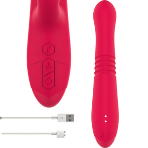 Intense – Vibrateur up & down rechargeable multifonction dua avec langue rouge