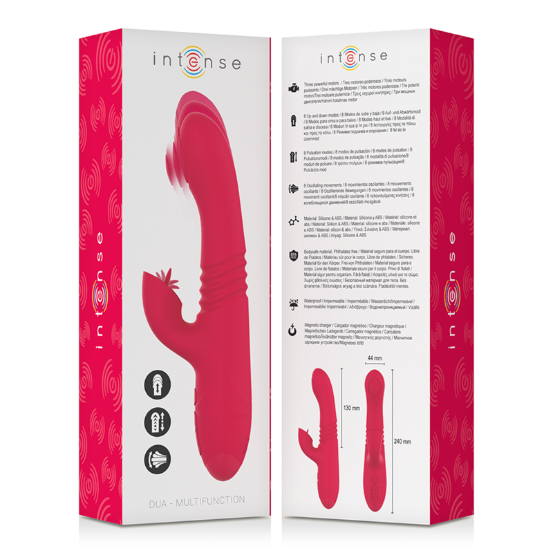 Intense – Vibrateur up & down rechargeable multifonction dua avec langue rouge