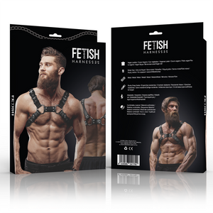 Fetish Submissive Attitude – Harnais de poitrine réglable en cuir écologique pour hommes bulldog