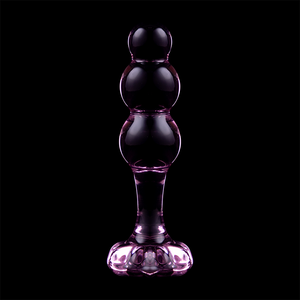 NEBULA SERIES BY IBIZA - MODÈLE 1 PLUG ANAL VERRE BOROSILICATE ROSE 10.5 CM -O- 3 CM