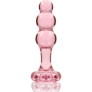 NEBULA SERIES BY IBIZA - MODÈLE 1 PLUG ANAL VERRE BOROSILICATE ROSE 10.5 CM -O- 3 CM