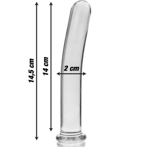 NEBULA SERIES BY IBIZA - MODÈLE 8 GODE EN VERRE BOROSILICATE CLAIR 14.5 CM -O- 2 CM