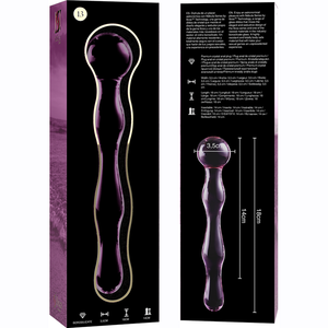 NEBULA SERIES BY IBIZA - MODÈLE 13 GODE EN VERRE BOROSILICATE ROSE 18 CM -O- 3.5 CM