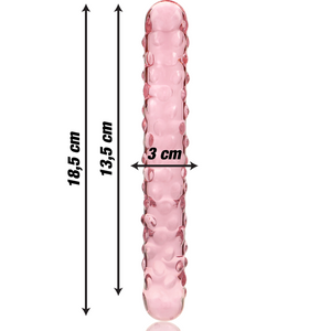 NEBULA SERIES BY IBIZA - MODÈLE 15 GODE EN VERRE BOROSILICATE ROSE 18.5 CM -O- 3 CM