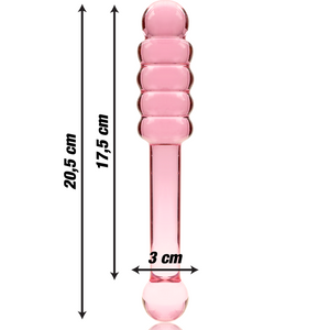 NEBULA SERIES BY IBIZA - MODÈLE 20 GODE EN VERRE BOROSILICATE ROSE 20.5 CM -O- 3 CM