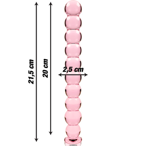 NEBULA SERIES BY IBIZA - MODÈLE 22 GODE EN VERRE BOROSILICATE ROSE 21.5 CM -O- 2.5 CM