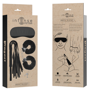 Intense – Fetish playset érotique 1 avec menottes, masque aveugle et flogger
