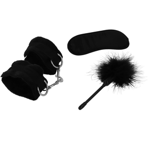 Intense – Fetish playset érotique 2 avec menottes, masque aveugle et tickler