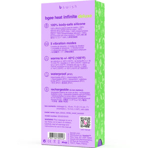B Swish – Vibrateur rechargeable bgee heat infinite deluxe lavande silicone