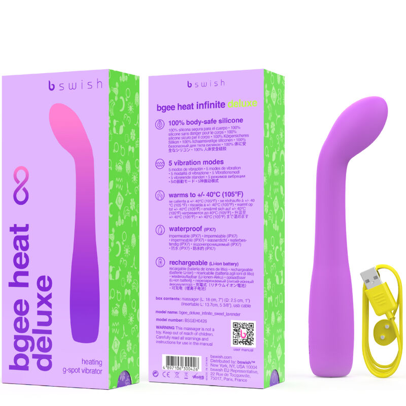 B SWISH - BGEE HEAT INFINITE DELUXE OPLAADBARE VIBRADOR SILICONEN LAVANDA