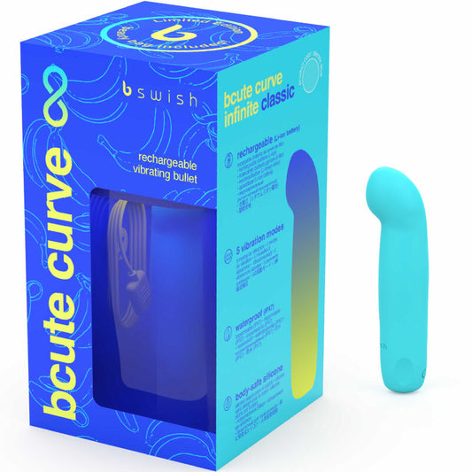 B SWISH - BCUTE CURVE INFINITE CLASSIC EDICION LIMITADA VIBRADOR OPLAADBARE SILICONA AZUL