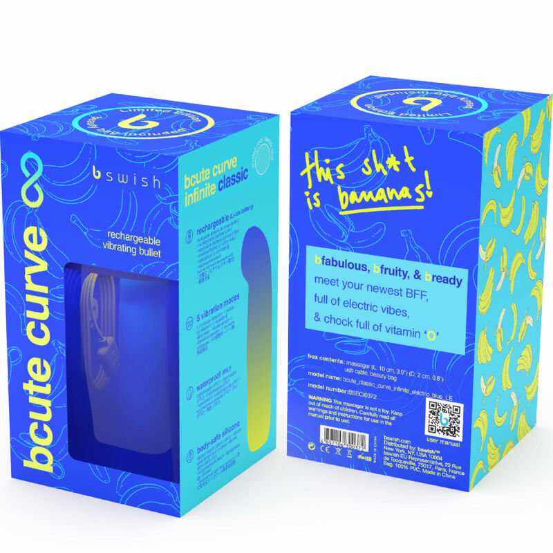 B SWISH - BCUTE CURVE INFINITE CLASSIC EDICION LIMITADA VIBRADOR OPLAADBARE SILICONA AZUL