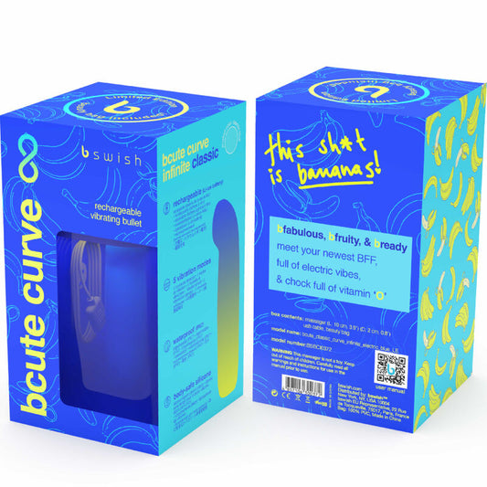 B SWISH - BCUTE CURVE INFINITE CLASSIC EDICION LIMITADA VIBRADOR OPLAADBARE SILICONA AZUL