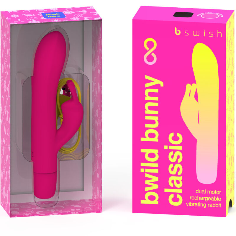 B SWISH - BWILD BUNNY INFINITE CLASSIC VIBRADOR OPLAADBARE SILICONEN ROZE