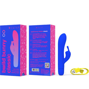B Swish – Vibrateur rechargeable classique bwild bunny infinite silicone bleu