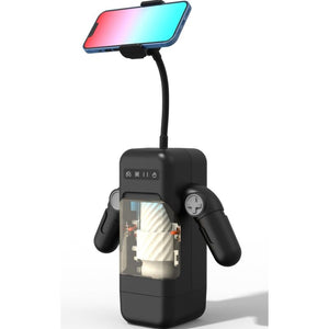 Game Cup – Masturbateur à vibration de poussée avec fonction chauffante et support mobile - noir
