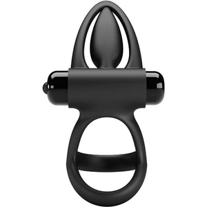 Pretty Love – Anneau vibrant 10 vibrations silicone noir