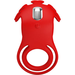 Pretty Love – Anneau vibrateur ruben 7 vibrations silicone rouge